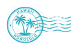 © AFAZ - Vintage hawaii honolulu palm tree postmark stamp