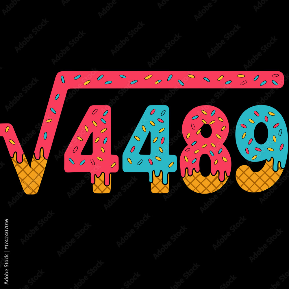 67 Ice Cream Drip Meme Square Root 4489 Slang Math Teacher Stock Vector |  Adobe Stock