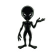 © ariyan - Black silhouette alien character with open hand gesture