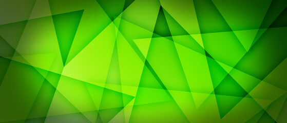 Wall Mural - abstract green background with triangles shapes layered in contemporary modern art design