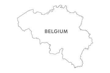 Naklejka na meble Vector art of outline map of belgium, a country in western europe with a rich history