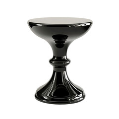 Shiny black pedestal stand isolated on transparent background