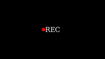 Records icon white text red circle blinking on black background. rec frame icon animation. record icon button motion graphic.