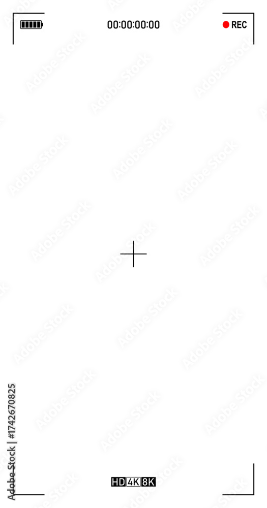 Recording Icon Frame Camera Viewfinder Smartphone Recording Screen Portrait Frame Video ...