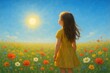 © Viktor - Latvia, Kandava, 2025-08-23, Latvijas kauss A young girl stands in a field of vibrant flowers under the radiant sun, her eyes filled with curiosity and joy