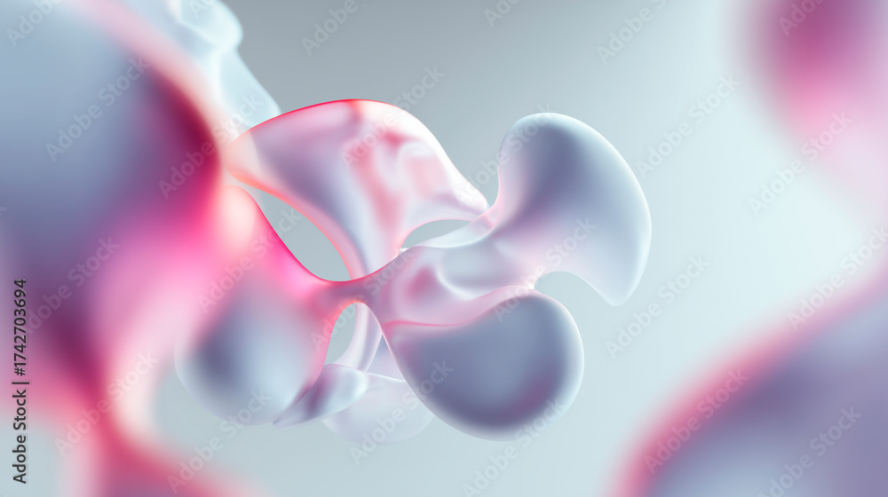 Abstract medical shapes and soft gradients on white background, no text ...