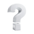 © abu - 3D rendering of a glossy white question mark on a stark black background