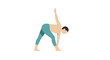 © Mark - Flat design of person practicing triangle yoga pose in minimalist style