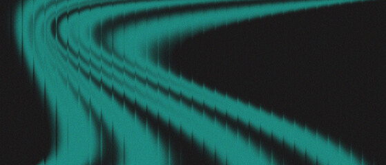 Wall Mural - Teal neon abstract wave lines curve across a dark background with smooth glowing motion. Modern futuristic energy design with dynamic flowing light trails. Perfect for digital art and wallpapers.