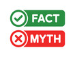 © Hassan - Vector art of fact and myth labels in green and red