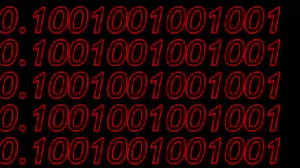 Loopable: Sharp binary digital code abstract background with randomly changing zeros and ones.zeros and ones isolated on black.4k