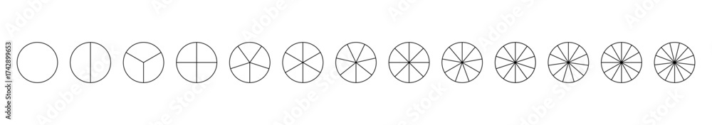 Vector de Stock Segmented charts. Parts of diagram wheel from 1 to 13 ...