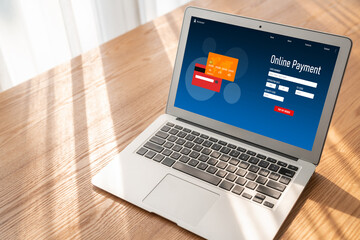 Wall Mural - Online payment platform for modish money transfer on the internet netowrk