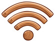 © Дмитро Менчинський - Stylized wooden Wi-Fi symbol with a hand drawn, engraved texture for wireless connection