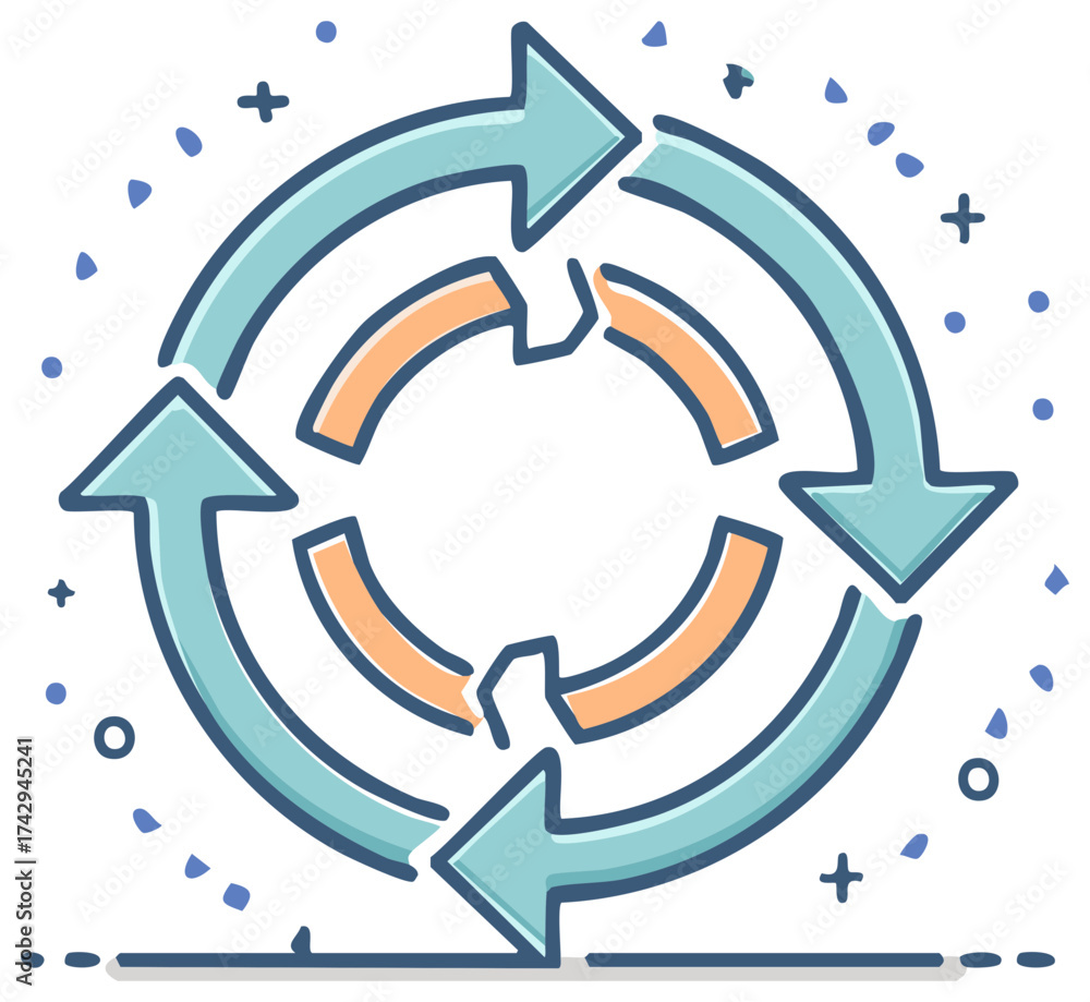 Stock-Vektorgrafik „Circular arrow diagram illustrating continuous ...