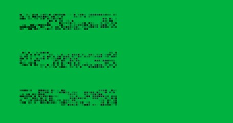 Wall Mural - Animation of green digital interface squares flickering over transparent background