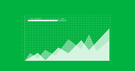 Wall Mural - Animation of statistics and financial data processing over transparent background