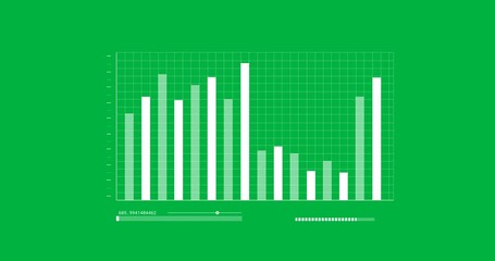 Wall Mural - Animation of statistics and financial data processing over transparent background