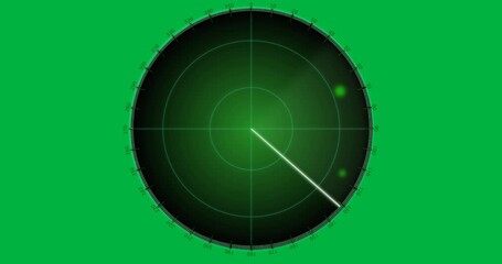 Wall Mural - animation of radar with spots moving on transparent background