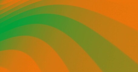 Wall Mural - Animation of glowing orange digital light wave moving on transparent background