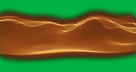 Wall Mural - Animation of glowing orange light wave moving on transparent background