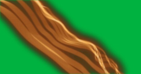 Wall Mural - Animation of glowing orange light wave moving on transparent background