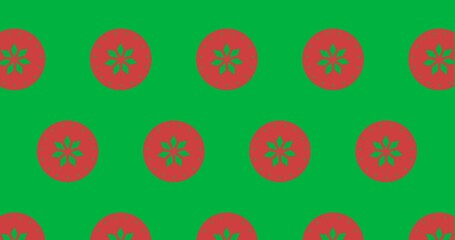 Wall Mural - Decorative red flower icons moving in seamless pattern against transparent background