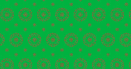 Wall Mural - Decorative red flower icons moving in seamless pattern against transparent background