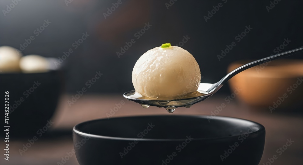 Delicious Indian Bengali sweet Rasgulla, a soft white cottage cheese ...