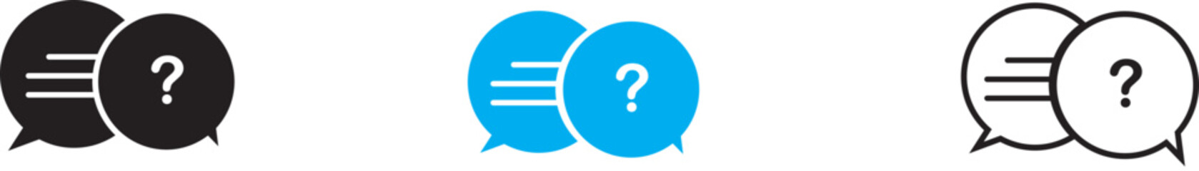 Wall Mural - Question and answer icon set vector editable
