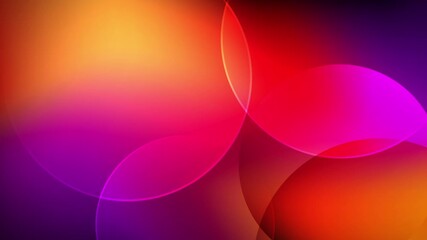 Wall Mural - abstract animated background with overlapping translucent circles in warm red, orange, and purple tones blending to create a soft glowing gradient effect suitable for elegant and modern design themes