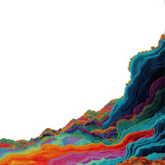 Wall Mural - Dynamic colorful abstract digital creation visual design modern isolated on transparent background