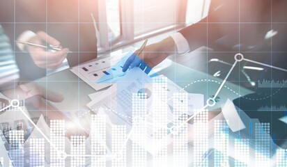 Wall Mural - Business intelligence marketing finance management. Mixed Media