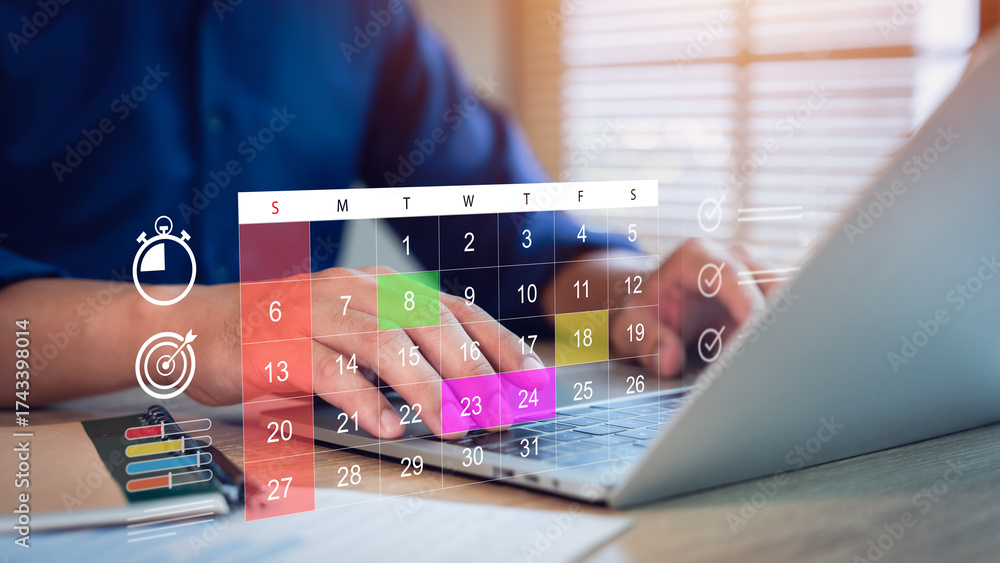 Time Scheuling Time management and scheduling with calendar and organizing daily ...