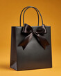 © Artem - Elegant black shopping bag with bow highlighting luxury sale event during festive season
