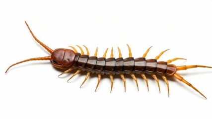 Repeating centipedes on plain background creating a creepy insect pattern effect