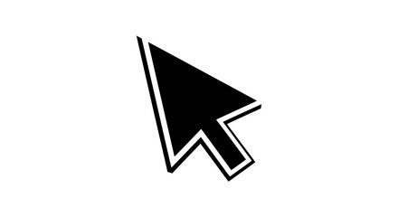 Black arrow cursor pointing to the upper right isolated on white background