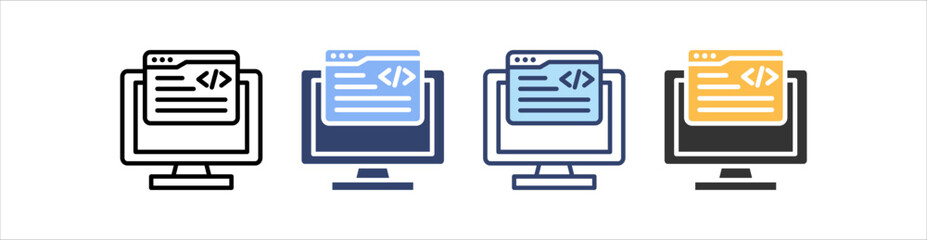 Web Programing Icon Set Multiple Style Collection