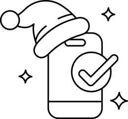 Canvas Print - A phone with a Santa hat on it
