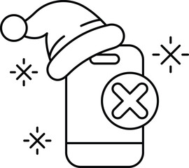 Canvas Print - A phone with a hat on it and an X on it