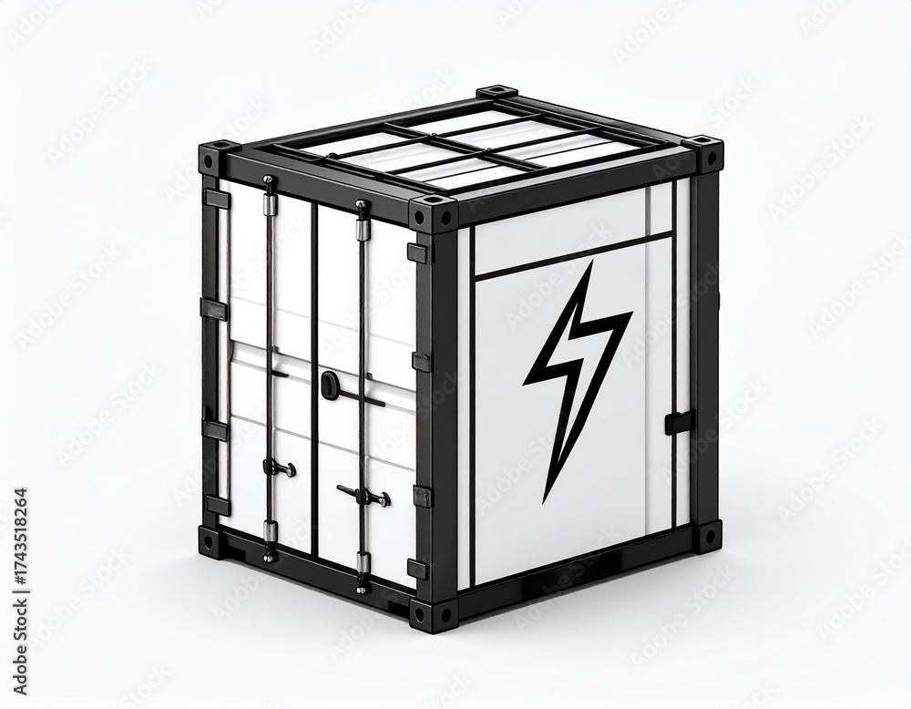 Minimalist vector icon of a battery energy storage system (BESS ...