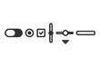 © Andrei - Minimalist black and white icons for digital interface settings and adjustment controls
