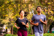 © StockImageFactory - Indian young couple jogging in park enjoying morning fitness, outdoor freshness and bonding