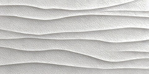 Canvas Print - White Concrete Waves with Uneven Surface Mimicking Sea Sand, Smooth Bright Texture and Design Ideas