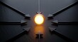 © Eamin - Arrows pointing to light sphere focus target convergence