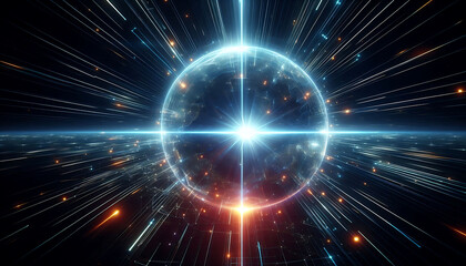 Wall Mural - space light earth energy globe star
