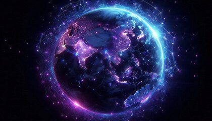 Wall Mural - space light earth energy globe star