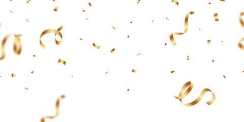 Wall Mural - Beautiful golden confetti pattern background, zigzag down for celebration. Vector illustration of festive decoration.