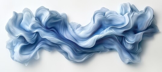 Canvas Print - Stunning Abstract Painting with Icy Blue Overlays and Dreamlike Flowing Lines in Ethereal Style