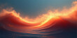 © Robin - Dramatic abstract fire waves of orange and red light against a blue dusk sky